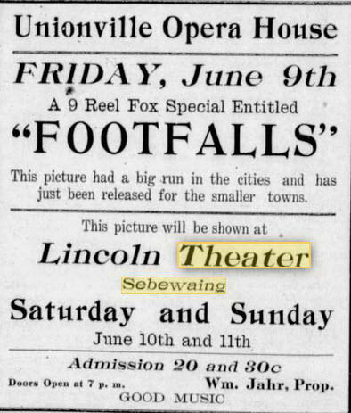 Lincoln Theatre - June 9 1922 Ad (newer photo)